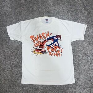 Jansport White T-Shirt with Blue and Red Graphic